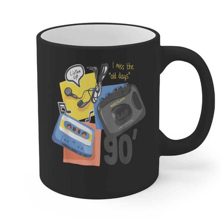 90s Retro Cassette And Walkman Nostalgia Graphic Tee Graphic Print Coffee Mug