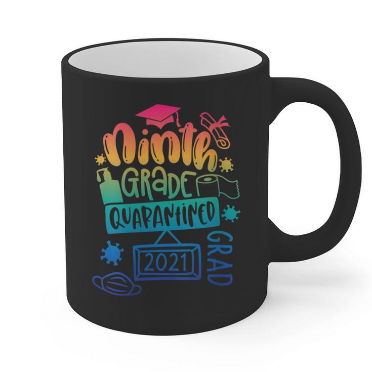 9th Grade Graduate 2021 Graduate Quarantine Ninth Graduation Graphic Print Coffee Mug