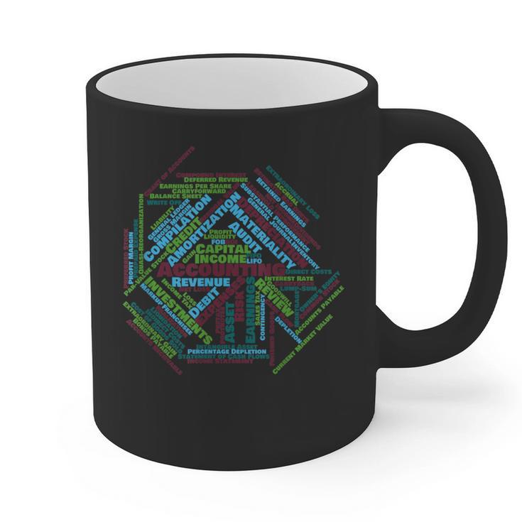 Accounting Major Shirt Graduation College CPA Word Cloud Graphic Print Coffee Mug