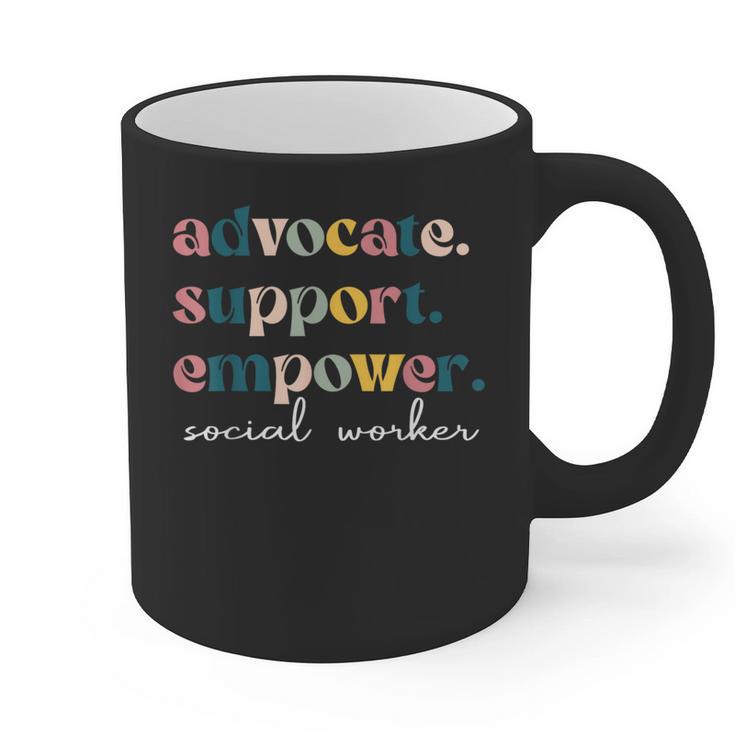 Advocate Support Empower Cute Social Worker Graduation MSW Graphic Print Coffee Mug