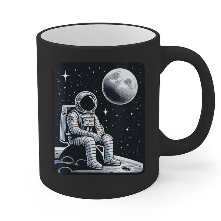 Aesthetic Spaceman Astronaut On The Moon Space Introvert Graphic Print Coffee Mug Aesthetic Spaceman Astronaut On The Moon Space Introvert Graphic Print Coffee Mug