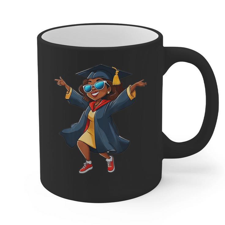 African American Woman Girl Graduation Class Graphic Print Coffee Mug