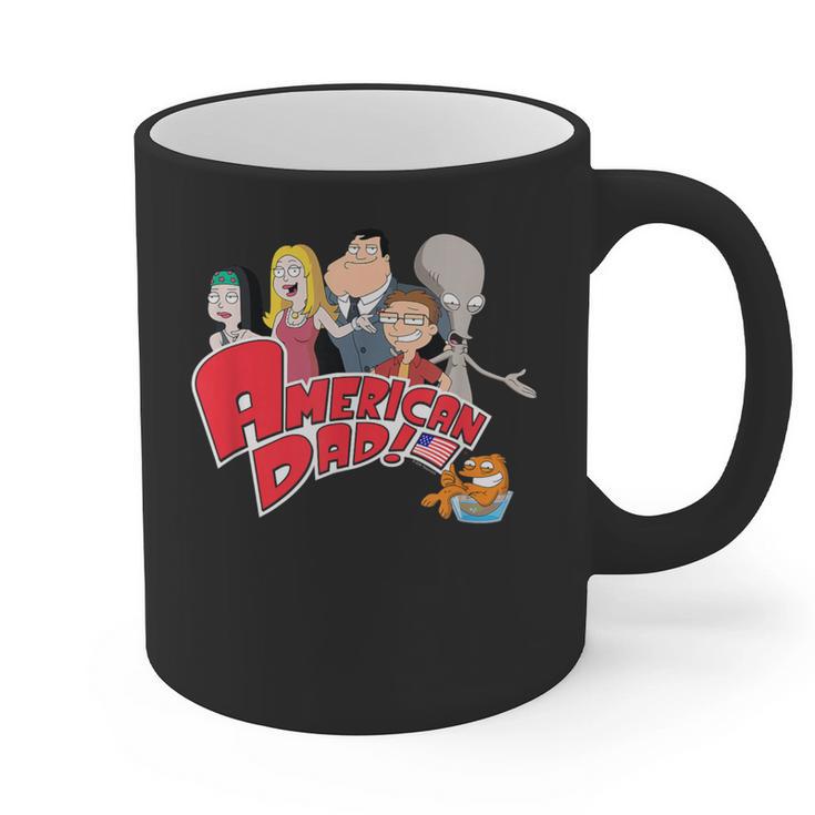 American Dad Show Logo With Family Cartoon Graphic Print Coffee Mug