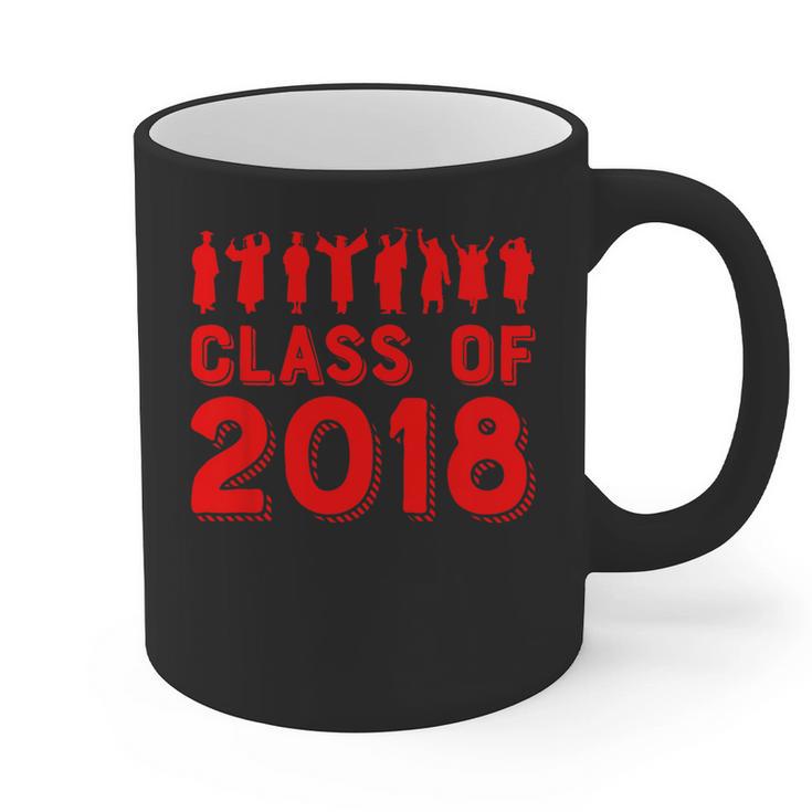 & Red Class Of 2018 Senior Graduation T Shirt Graphic Print Coffee Mug