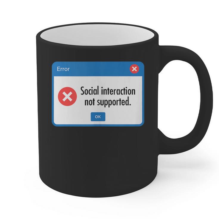 Anti Social Introvert Social Interaction Not Supported Graphic Print Coffee Mug