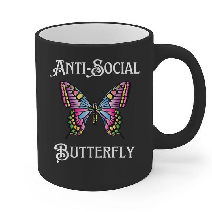 Antisocial Butterfly Aesthetic Introvert For Women Men Graphic Print Coffee Mug