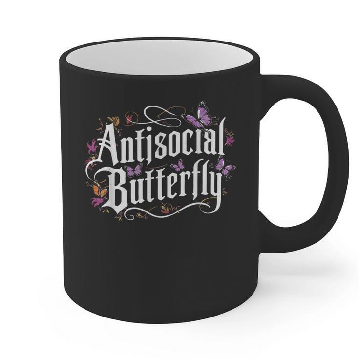 ANTISOCIAL BUTTERFLY Introvert Graphic Print Coffee Mug ANTISOCIAL BUTTERFLY Introvert Graphic Print Coffee Mug