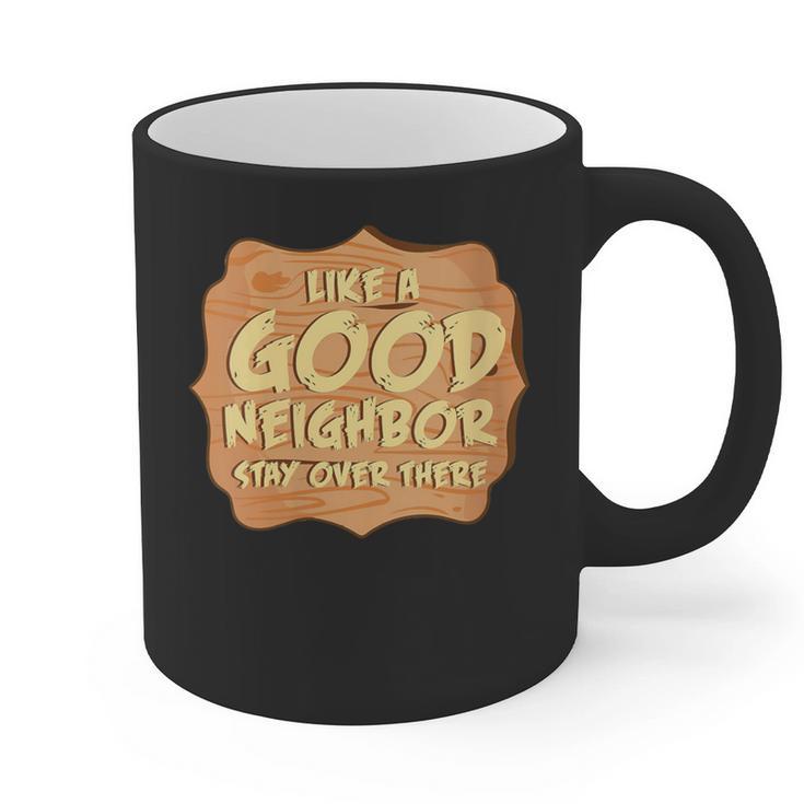 Antisocial Like A Good Neighbor Stay Over There Introvert Graphic Print Coffee Mug