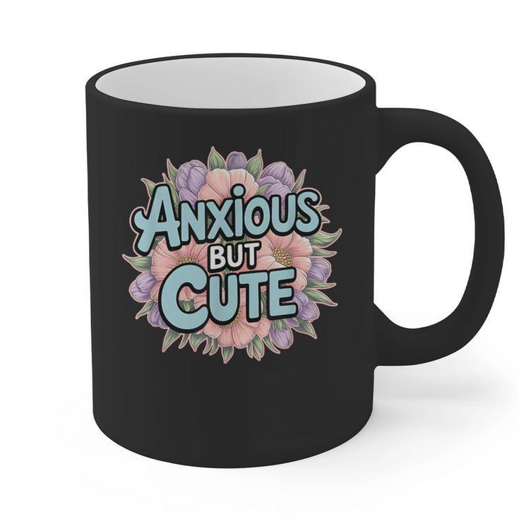 Anxious But Cute Introvert Floral Social Anxiety Graphic Print Coffee Mug