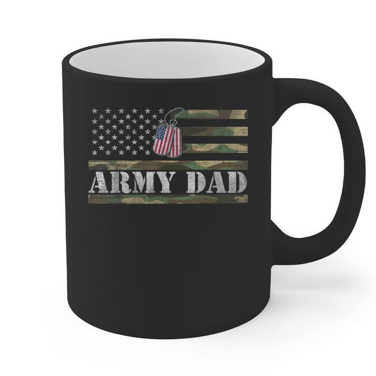 Army Dad With American Flag Camo For Veteran Day Women Kids Men Graphic Print Coffee Mug