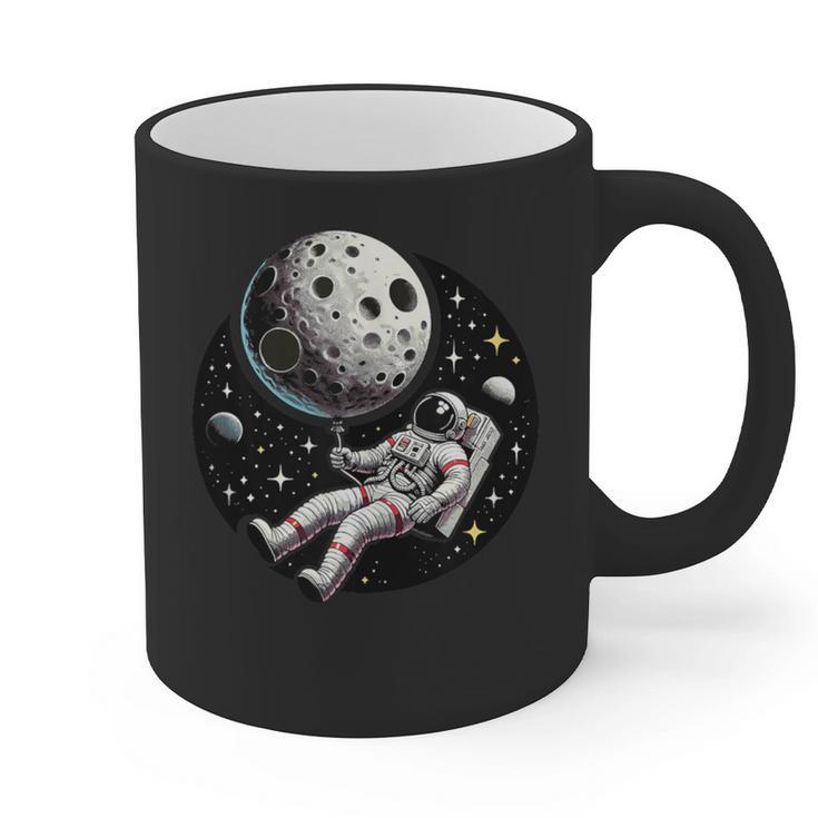 Astronaut Aesthetic Holding Moon Balloon Planets Introvert Graphic Print Coffee Mug Astronaut Aesthetic Holding Moon Balloon Planets Introvert Graphic Print Coffee Mug