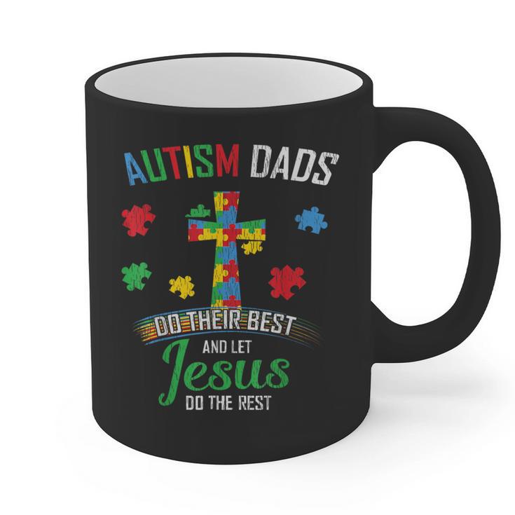 Autism Dad Son Father Autistic Kid Awareness Jesus Christian Graphic Print Coffee Mug