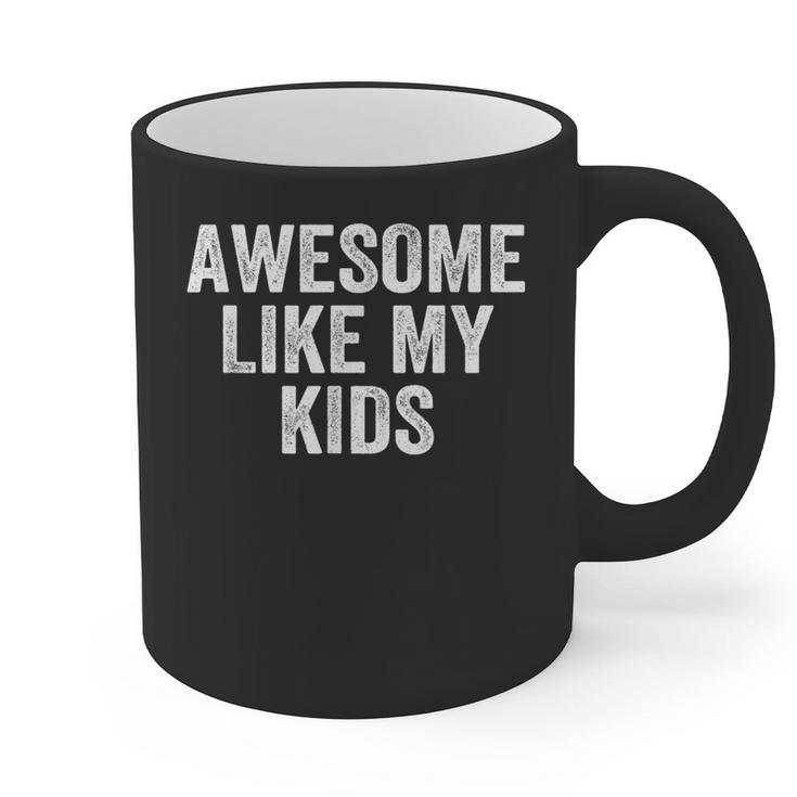 Awesome Like My Kids Father's Day Shirt Dad Vintage Graphic Print Coffee Mug