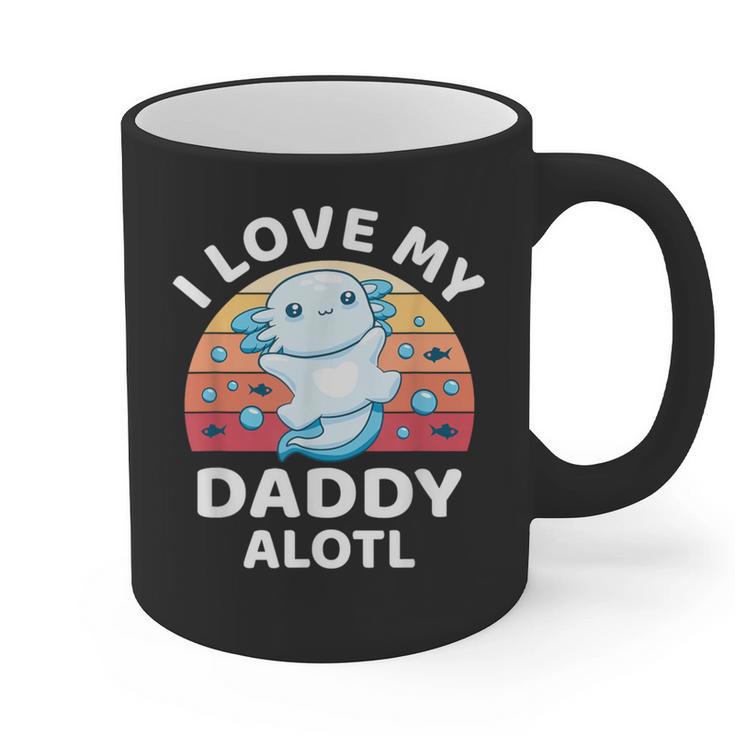 Axolotl Kids Teens Retro Sunset I Love My Daddy Graphic Print Coffee Mug Axolotl Kids Teens Retro Sunset I Love My Daddy Graphic Print Coffee Mug