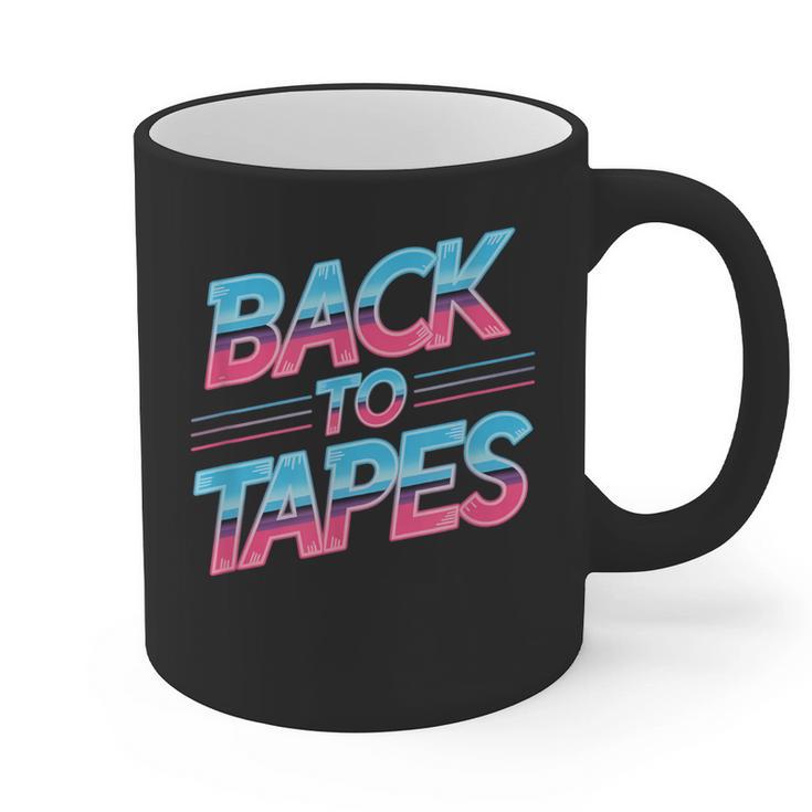 Back To Tapes Retro Cassette Mixtape 80s Nostalgia Graphic Print Coffee Mug