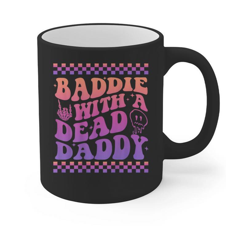 Baddie With A Dead Daddy Dead Dad Club Baddie On Back Graphic Print Coffee Mug