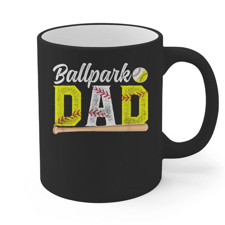 Ballpark Dad Baseball Softball Dad Of Ballers Graphic Print Coffee Mug
