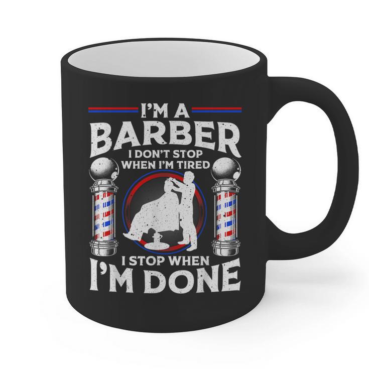 Barber s For Men Dad Hairstyling Humor Quote Small Graphic Print Coffee Mug