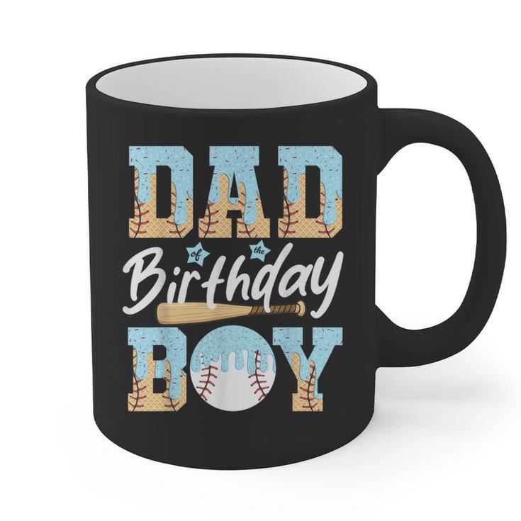 Baseball Ice Cream Drip Dad Of The Birthday Boy Baseball Graphic Print Coffee Mug