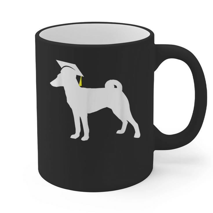 Basenji Graduation Dog Graduate Graphic Print Coffee Mug