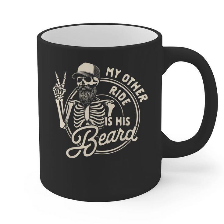 Bearded Dad Daddy Father’s Day My Other Ride Is His Beard Graphic Print Coffee Mug