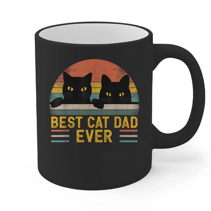 Best Cat Dad Ever Retro Style Cats Lover Graphic Print Coffee Mug