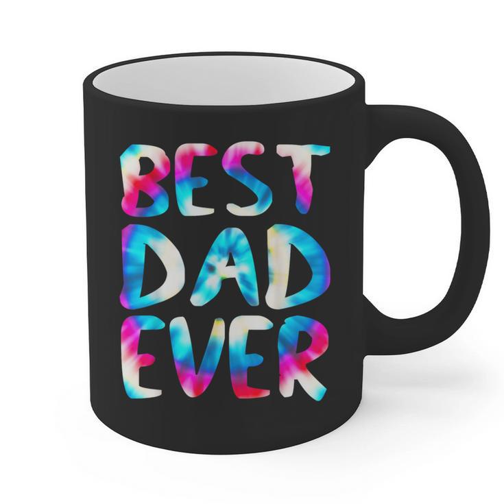 Best Dad Ever Colorful Tie Dye Fathers Day Graphic Print Coffee Mug