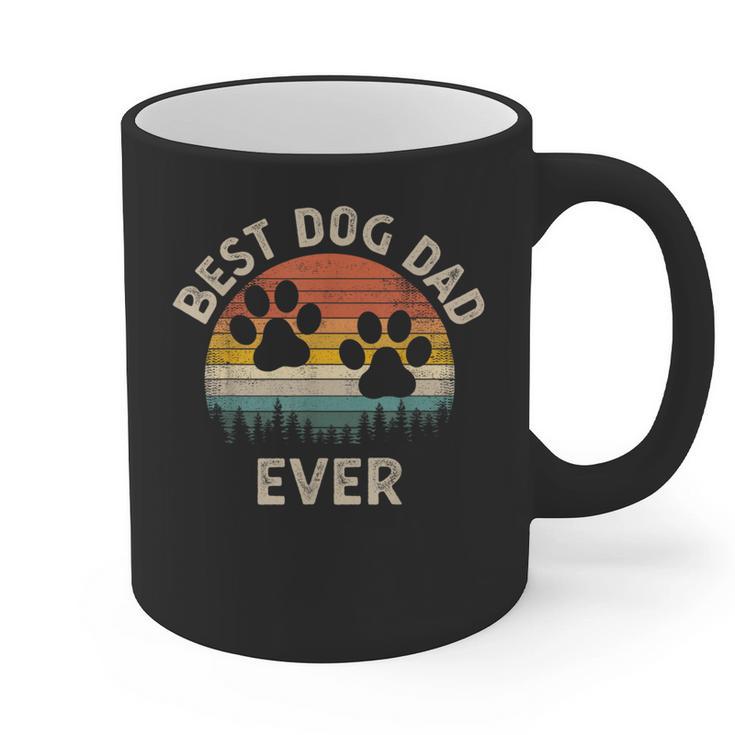 Best Dog Dad Ever Vintage Father's Day Dog Lover Graphic Print Coffee Mug