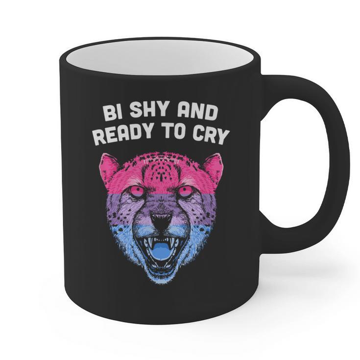 Bi Shy And Ready To Cry Bisexual Introvert Bi Pride Graphic Print Coffee Mug