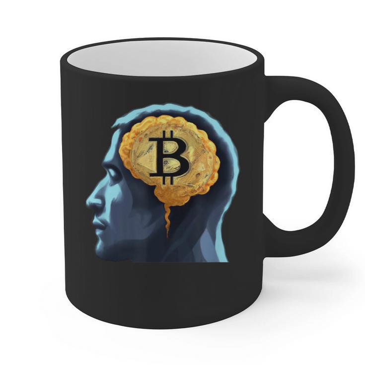 Bitcoin Human Brain Memory Clever Smart Intelligence Graphic Print Coffee Mug