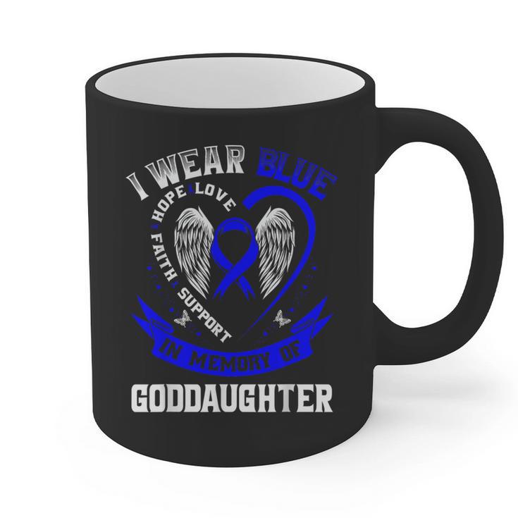 Blue In Memory Of Goddaughter Colon Cancer Awareness Shirts Graphic Print Coffee Mug