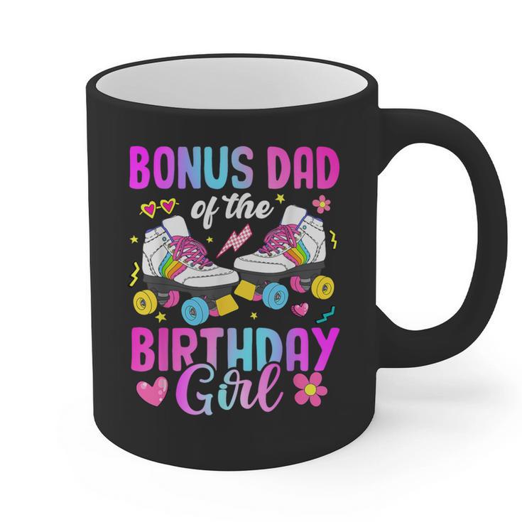 Bonus Dad Of The Birthday Girl Rolling Skate Bday Family Graphic Print Coffee Mug