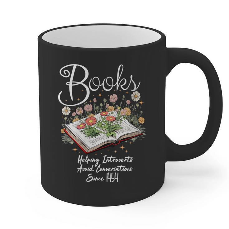 Books That Help Introverts Since 1454 Conversations Graphic Print Coffee Mug
