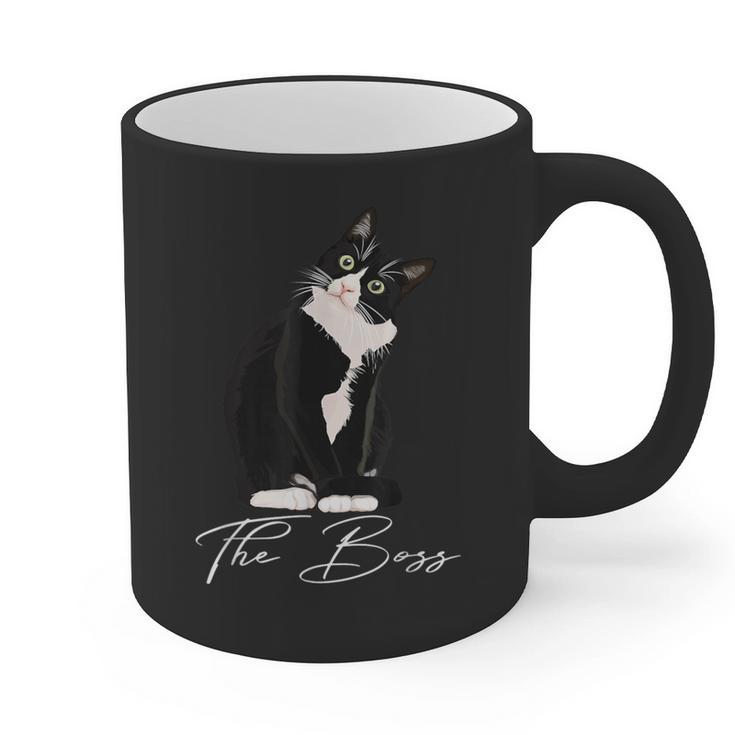 Boss Tuxedo Cat Lovers Tee Shirt For Mom Dad Graphic Print Coffee Mug