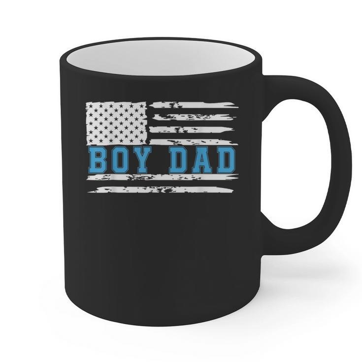 Boy Dad Proud Dad Of Boy Father Of Boy Shirt For Dad US Flag Graphic Print Coffee Mug