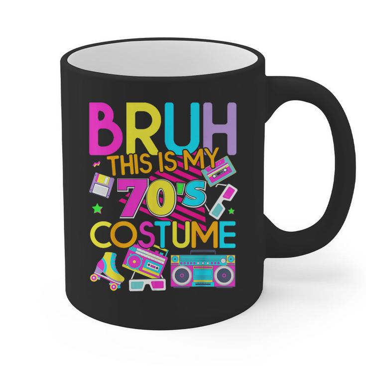 Bruh This Is My 70's Costume Nostalgia Mixtape 1970s Party Graphic Print Coffee Mug