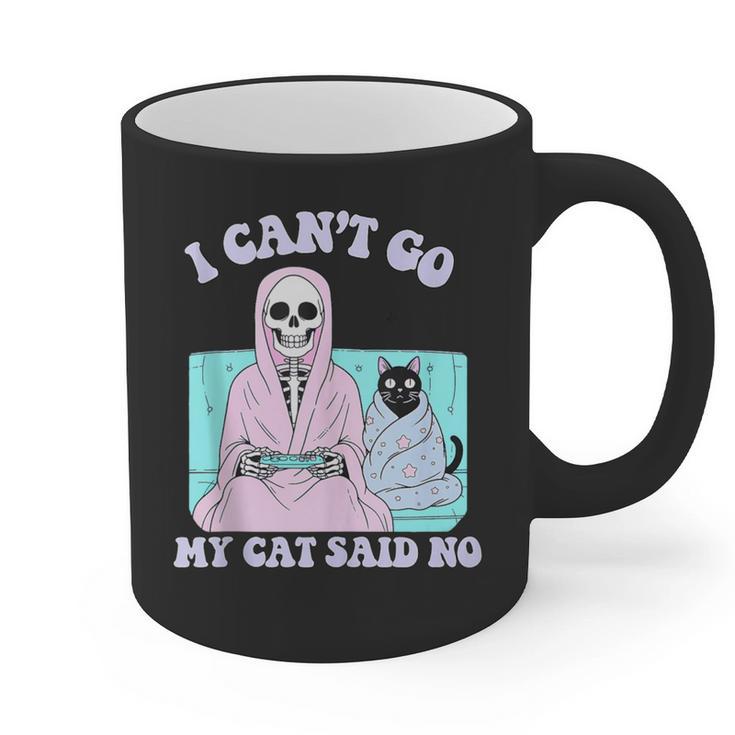 I Can't Go My Cat Said No Introvert Anxiety Cat Lover Graphic Print Coffee Mug