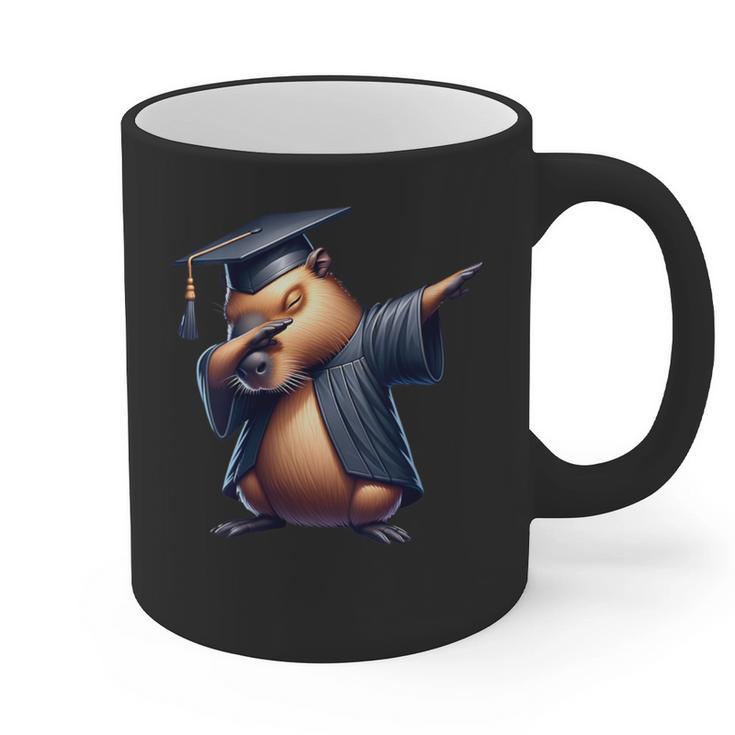 Capybara Graduation Dabbing Capy Wearing Graduate Gown Graphic Print Coffee Mug