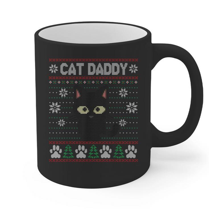 Cat Daddy Ugly Christmas Sweater Pajama Kitty Cat Lover Xmas Graphic Print Coffee Mug