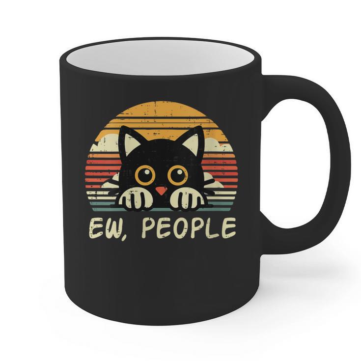 Cat Eww People Introvert Meme Women Men Kids Graphic Print Coffee Mug