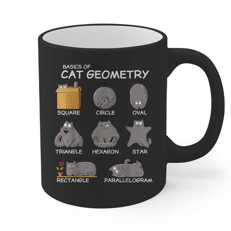 Cat Geometry Math Cat For Cat Dad Cat Mom Kids Graphic Print Coffee Mug