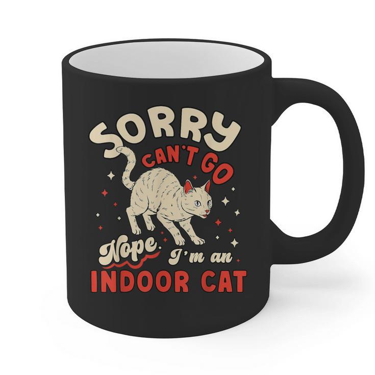 Cat Lover Sorry Cant Go Im An Indoor Introvert Cat Mom Graphic Print Coffee Mug