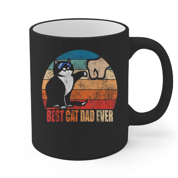 Cat Loving Daddy Fathers Day Mens None Best Cat Dad Ever Paw Fist Bump Fathers Day TeeShirt Small US Graphic Print Coffee Mug
