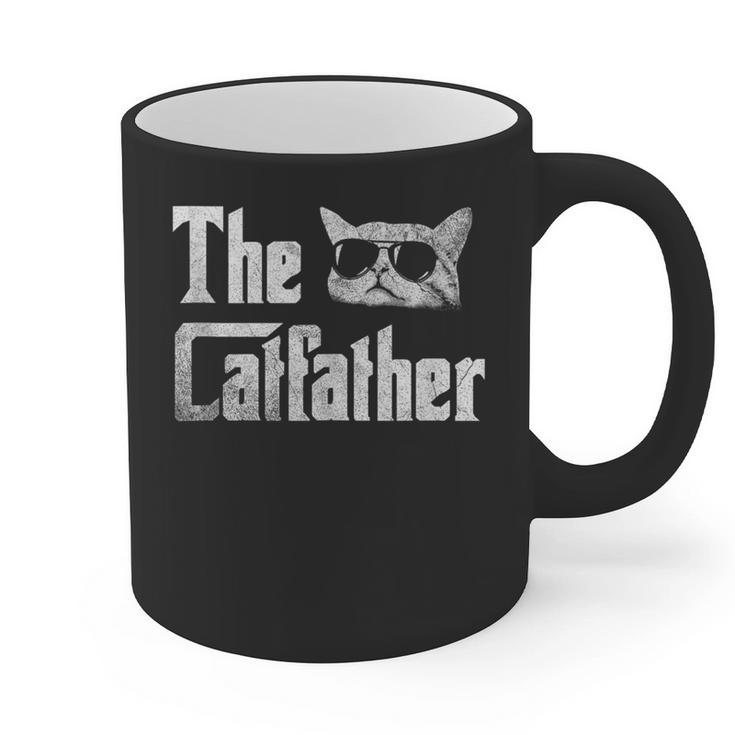 The Catfather Cool Cat Daddy Glasses Graphic Print Coffee Mug