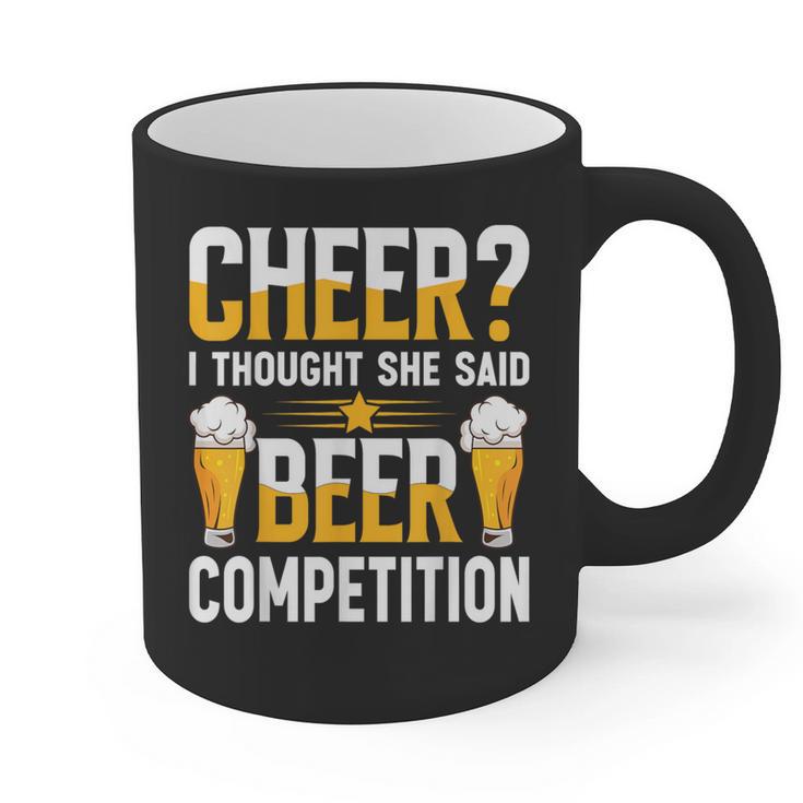 Cheer Dad Cheerleader I Thought She Said Beer Competition Graphic Print Coffee Mug