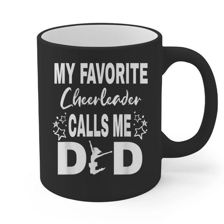 Cheer Dad My Favorite Cheerleader Calls Me Dad Graphic Print Coffee Mug
