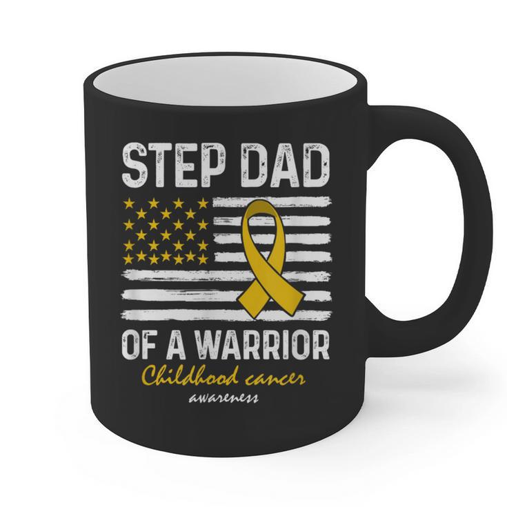 Childhood Cancer Survivor Support Step Dad Of A Warrior Graphic Print Coffee Mug