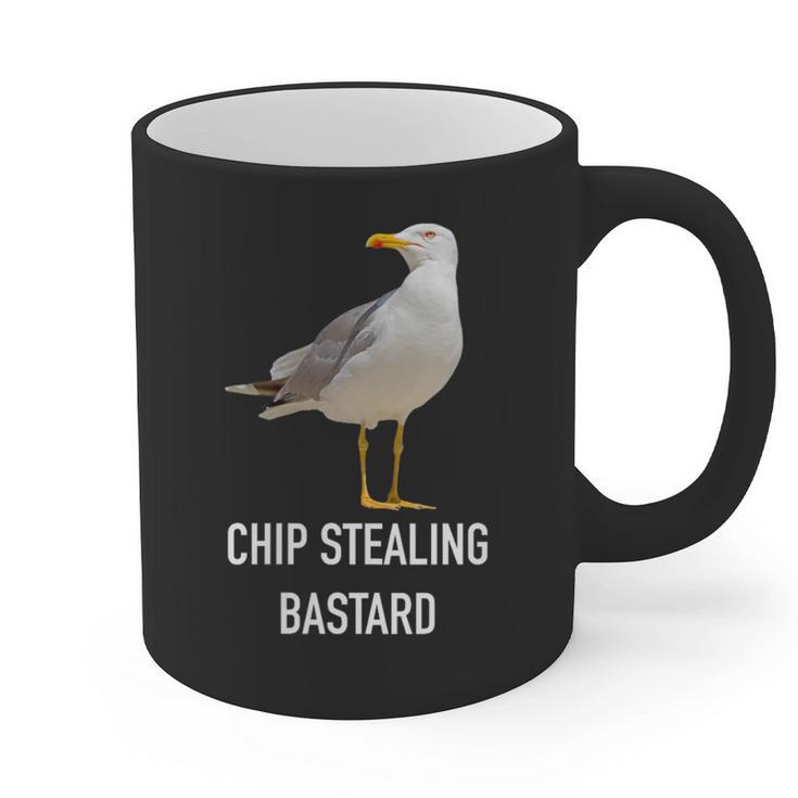 Chip Stealing Seagull Men Women Seaside Holiday Memory Graphic Print Coffee Mug