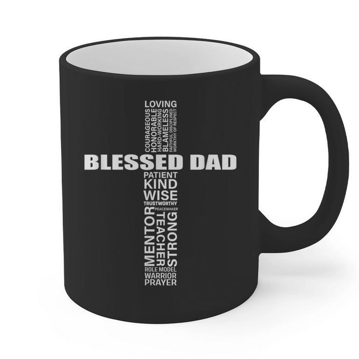 Christian Blessed Dad Cross Father's Day Best Dad Graphic Print Coffee Mug