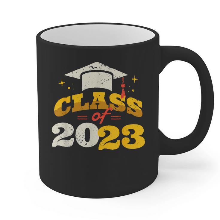 Class Of 2023 School Graduation Vintage Retro Class Of 2023 Graphic Print Coffee Mug